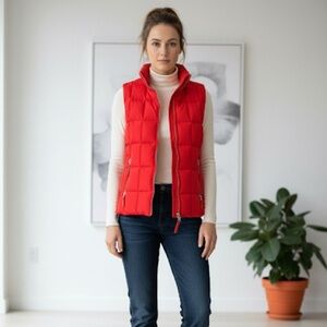GAP Vibrant Red Puffer Vest Size Small